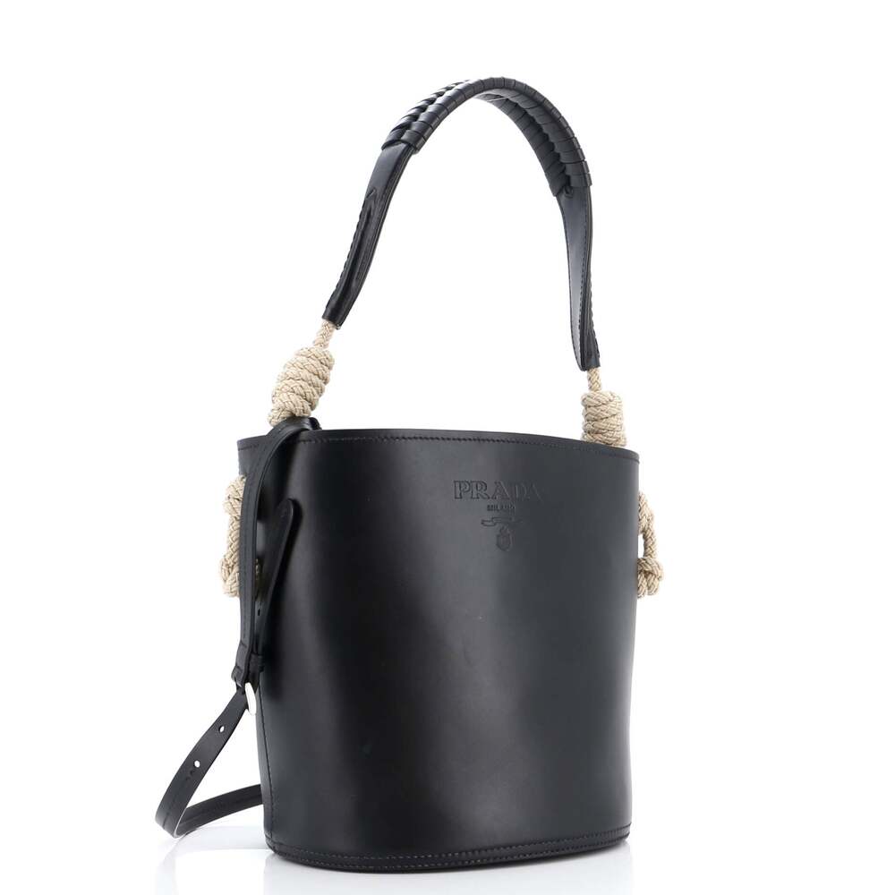 Prada Tambour Bucket Bag Leather With #148886P82B - Picture 4 of 9